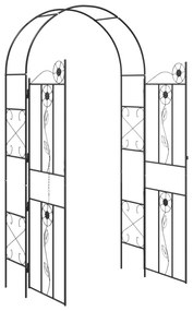 vidaXL Κήπος Αψίδα Μονόχρωμο Μαύρο 115 x 37 x 226 εκ