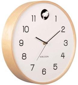 Ρολόι Τοίχου Cuckoo KA5886WH Φ31,5cm Natural-White Karlsson Ξύλο
