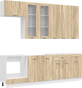 vidaXL Μονάδα κουζίνας LYON 8 pcs Sonoma Δρυς Επεξεργασμένο Ξύλο