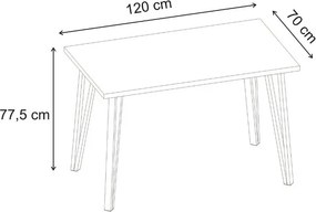 Τραπέζι Xana Megapap χρώμα black wood 120x70x77,5εκ.