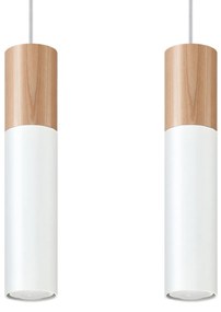 Sollux Κρεμαστό φωτιστικό Pablo 2,χάλυβας, ξύλο,2xGU10/40w