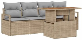 vidaXL Σετ Καναπέ Κήπου 5 pcs μπεζ και ανοιχτό γκρι 100 x 55 x 73 εκ