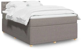 vidaXL Κρεβάτι Boxspring με Στρώμα Taupe 140x190 εκ. Υφασμάτινο