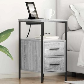 vidaXL Κομοδίνο Γκρι sonoma 30 x 48 x 61 εκ Επεξεργασμένο ξύλο