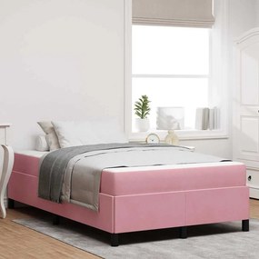 vidaXL Σκελετός Κρεβατιού Ροζ 120 x 190 cm ύφασμα