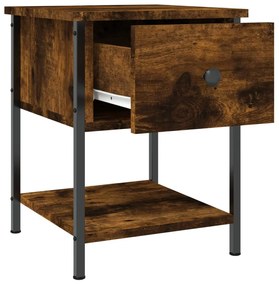 vidaXL Κομοδίνα 2 τεμ Καπνιστή Δρυς 34x35,5x45εκ. Επεξεργασμένο Ξύλο
