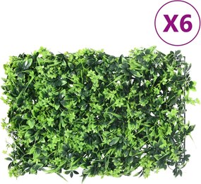  vidaXL Φράχτης 6 τεμ. Πράσινος 40 x 60 εκ. από Τεχνητά Φύλλα