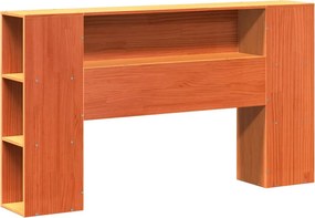 vidaXL Κρεβάτι Βιβλιοθήκη Χωρίς Στρώμα Καφέ 135x190 εκ Μασίφ Πεύκο