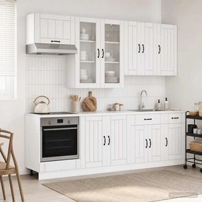 vidaXL Μονάδα κουζίνας LUCCA 8 pcs Γυαλιστερό Λευκό Επεξεργασμένο Ξύλο