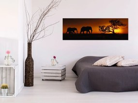 Πίνακας - Elephant Family (Orange) 135x45