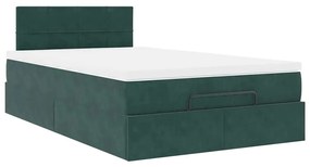 Οθωμανικό κρεβάτι με στρώμα &amp; LEDs Dark Green 120x200cm Velvet 3312617