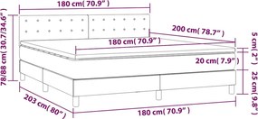 vidaXL Κρεβάτι Boxspring με Στρώμα Μαύρο 180x200 εκ. Βελούδινο