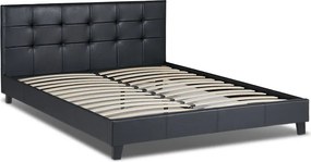 Κρεβάτι Sissy Megapap από τεχνόδερμα χρώμα μαύρο 160x200εκ.