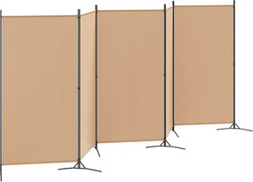 vidaXL 5-Panel Διχοτόμος Μπεζ 433 x 180 cm Ύφασμα