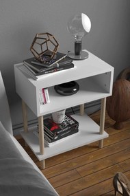 Κομοδίνο Λευκό LIEL 45x30x60
