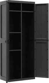vidaXL Ντουλάπι Αποθ. Εξ. Χώρου Μαύρο 65x37x165εκ. Πολυπροπυλένιο