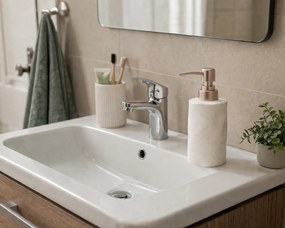 Δοχείο Κρεμοσάπουνου Stoneware 300ml 9x7.3x17.5cm White MRShome