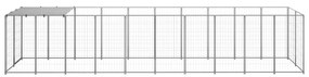 vidaXL Σπιτάκι Σκύλου Ασημί 6,05 m² Ατσάλινο