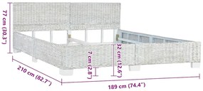 vidaXL Πλαίσιο Κρεβατιού Γκρι 180 x 200 εκ. από Φυσικό Ρατάν