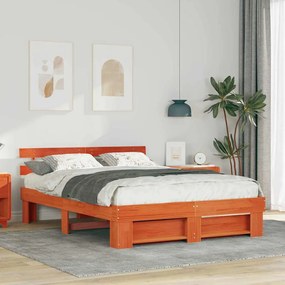 vidaXL Σκελετός Κρεβατιού Καφέ κεριού 160 x 200 cm Μασίφ ξύλο πεύκου