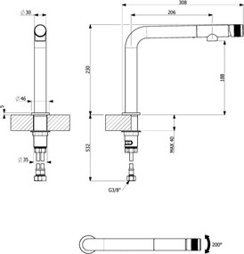 Armando Vicario Lynea 400741 Chrome - Μπαταρία Κουζίνας