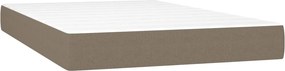 vidaXL Κρεβάτι Boxspring με Στρώμα &amp; LED Taupe 120x200 εκ. Υφασμάτινο