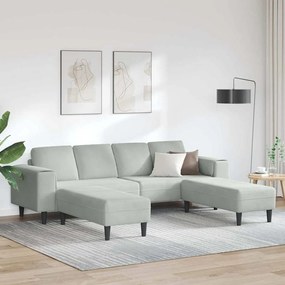 vidaXL Σετ Καναπέ 3 pcs Ανοιχτό γκρι Βελούδο