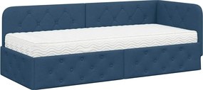 vidaXL Κρεβάτι Γωνίας Μπλε 80 x 200 cm ύφασμα