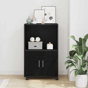 vidaXL Κυλιόμενο ντουλάπι Μαύρη Οξυά 55 x 40 x 91 εκ.