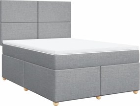 vidaXL Κρεβάτι Boxspring με Στρώμα Αν. Πράσινο 160x200εκ Υφασμάτινο