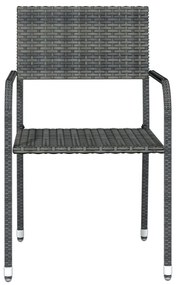 vidaXL Σετ Τραπεζαρίας Κήπου 3 Τεμαχίων Σκούρο Γκρι