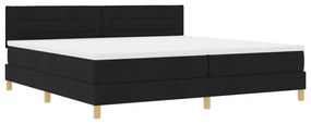 vidaXL Κρεβάτι Box Spring με Στρώμα & LED Μαύρο 200x200 εκ. Ύφασμα