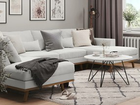 Γωνιακός Καναπές Seattle K101, Ανοιχτό γκρι, 351x202x85cm, Πόδια: Ξύλο, Ξύλο: Πεύκο | Epipla1.gr