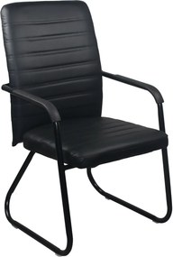 COLLET Πολυθρόνα Γραφείου Επισκέπτη Μέταλλο Μαύρο, Pu Μαύρο   4τμχ