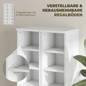 204 Ράφια αποθήκευσης CD Σετ 2, Blu-Ray Tower Stand με ρυθμιζόμενα ράφια, Organizer ραφιών, Λευκό