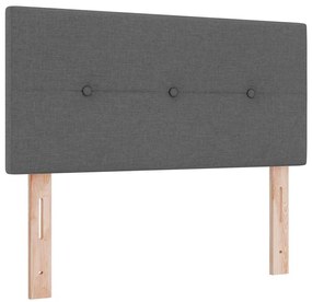vidaXL Κρεβάτι Box Spring με Ματ σε Σκούρο Γκρι 90x190 εκ