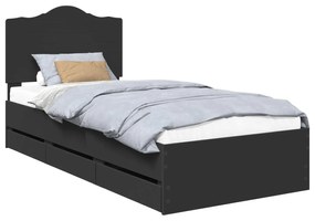 vidaXL Σκελετός Κρεβατιού Μαύρο 90 x 200 cm Μηχανήματος Ξύλο