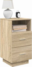 vidaXL Κομοδίνο με 2 συρτάρια Sonoma Δρυς 36x36x68 εκ.