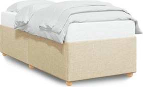 vidaXL Πλαίσιο κρεβατιού χωρίς στρώμα Κρέμα 80x200 cm Ύφασμα