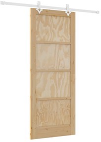 vidaXL Συρόμενη Πόρτα  με Σετ Εξαρτημάτων 83x202 εκ. Μασίφ Ξύλο Πεύκου