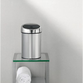 Δοχείο απορριμμάτων Brabantia Touch Bin 647211, 3 λίτρα, Ομαλός και αθόρυβος βρασμός, Τοποθέτηση Stenen, Inox/mat