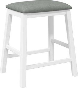 vidaXL Καρέκλες μπαρ με μαξιλάρια 2 τεμάχια Λευκό μασίφ ξύλο καουτσούκ