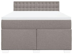 Κρεβάτι Boxspring με Στρώμα Taupe 140x200 εκ. Υφασμάτινο - Μπεζ-Γκρι