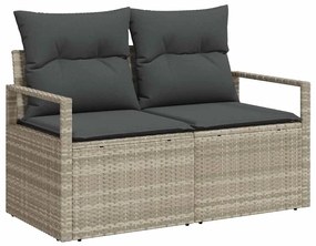 vidaXL Σετ Καναπέ Κήπου με αποθήκευση 5 pcs Ανοιχτό γκρι Πολυ ράταν