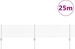 vidaXL Τεντώτο με στήριγμα Ασημί 0,4 x 25 μ Ατσάλι