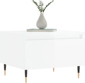 vidaXL Τραπεζάκια Σαλονιού 2 τεμ. Γυαλ. Λευκό 50x46x35 εκ. Επεξ. Ξύλο