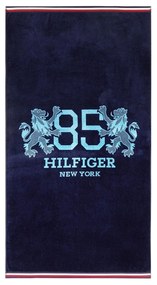 Πετσέτα Θαλάσσης Βελουτέ King Navy Tommy Hilfiger Beach 90x170cm 100% Cotton