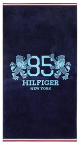 Πετσέτα Θαλάσσης Βελουτέ King Navy Tommy Hilfiger Θαλάσσης 90x170cm 100% Βαμβάκι