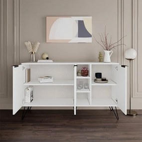 Μπουφές Clara Megapap χρώμα λευκό 142x35,6x83εκ.