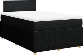 vidaXL Κρεβάτι Boxspring με Στρώμα Μαύρο 120x200 εκ. Υφασμάτινο